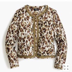 JCrew Quilted lady jacket in autumn cheetah S